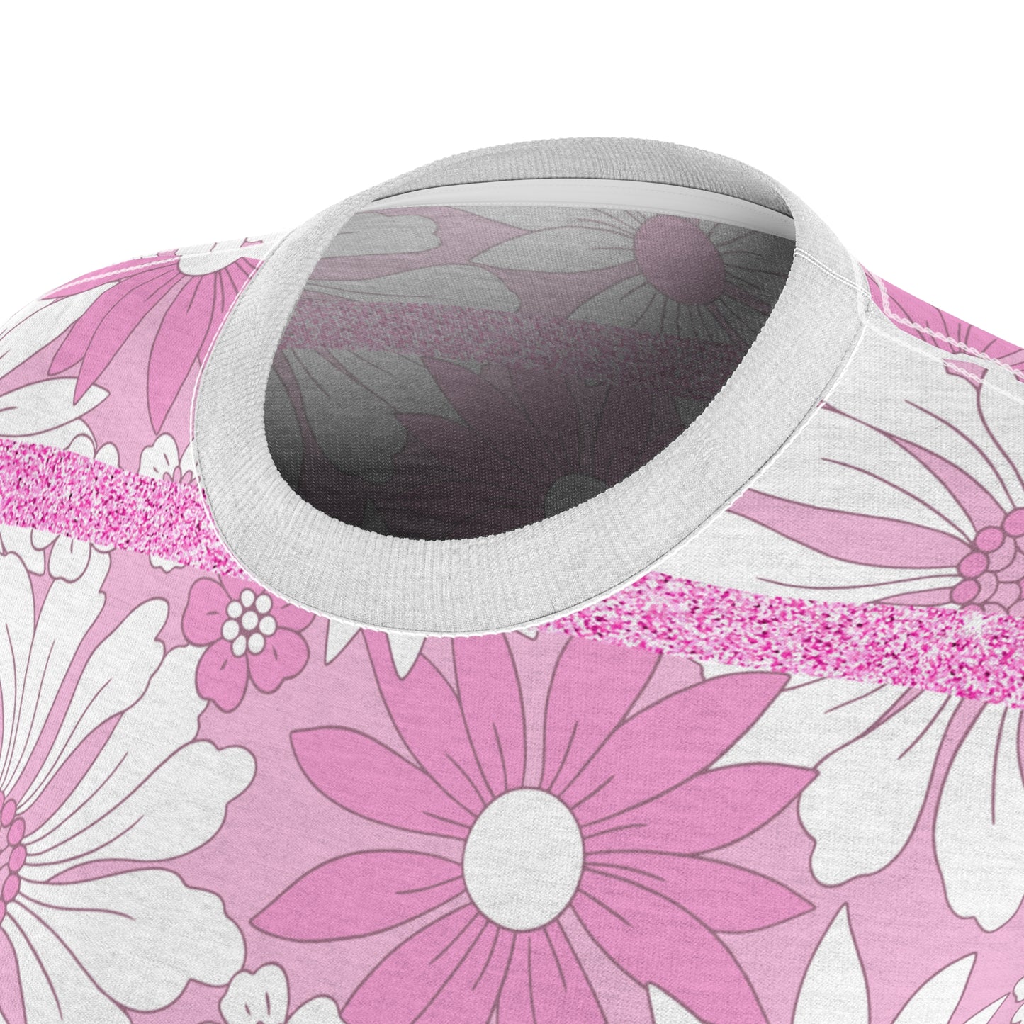 Pink Daisy Floral Women’s Tee | Optional Personalized Gift