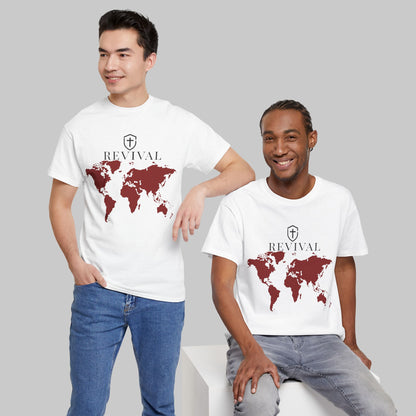 ✝️ REVIVAL World Map Tee — Faith in Motion T-Shirt