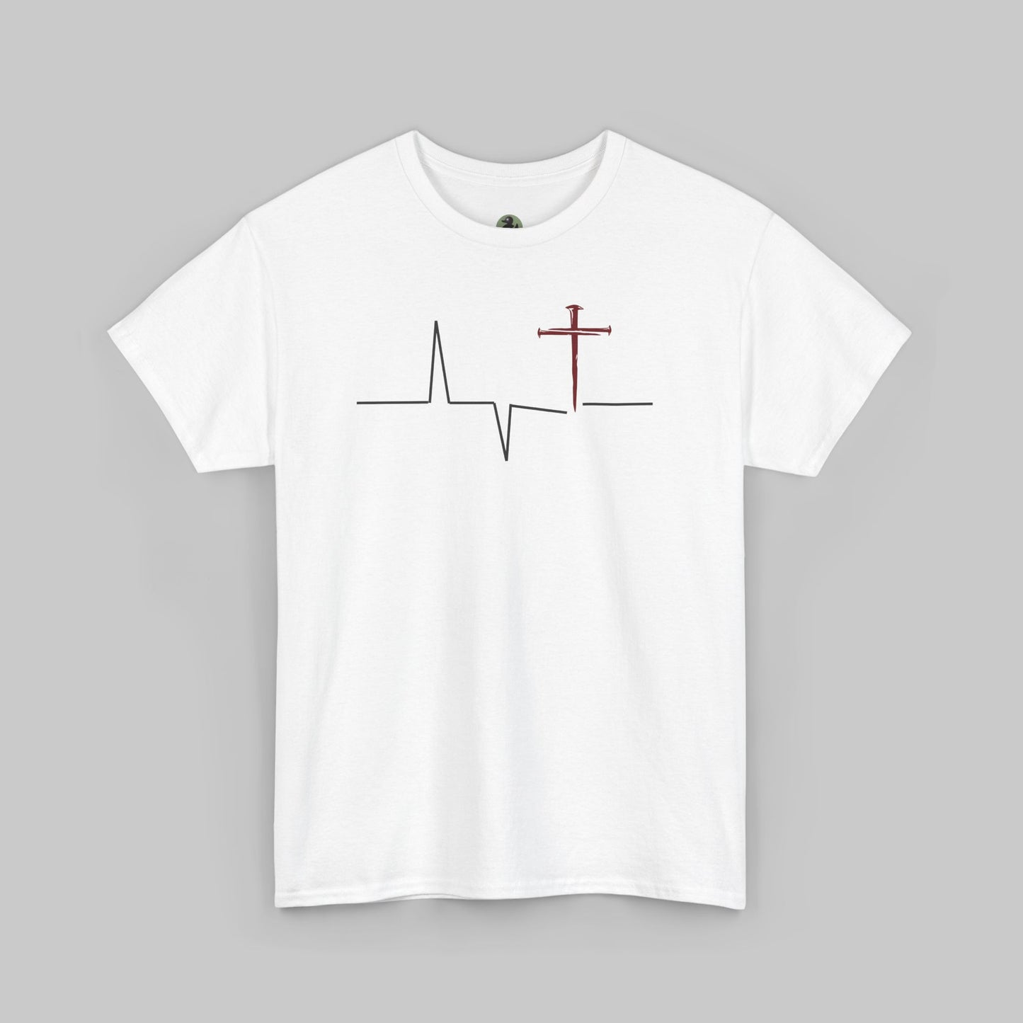 ✝️ Heartbeat Cross Tee — Faith-Inspired Minimalist T-Shirt