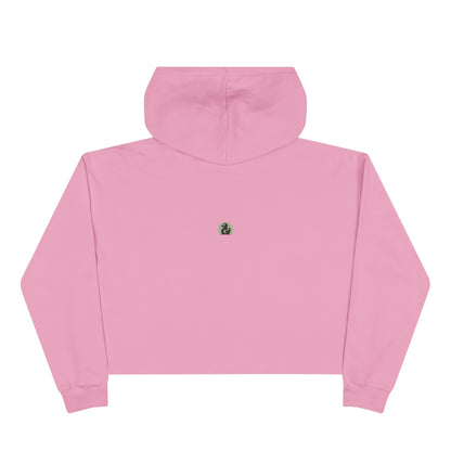 3 Pink Crosses Crop Hoodie - Minimalist Design