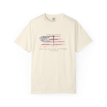 ✝️ 250 Years of Freedom – Vintage Garment-Dyed Tee