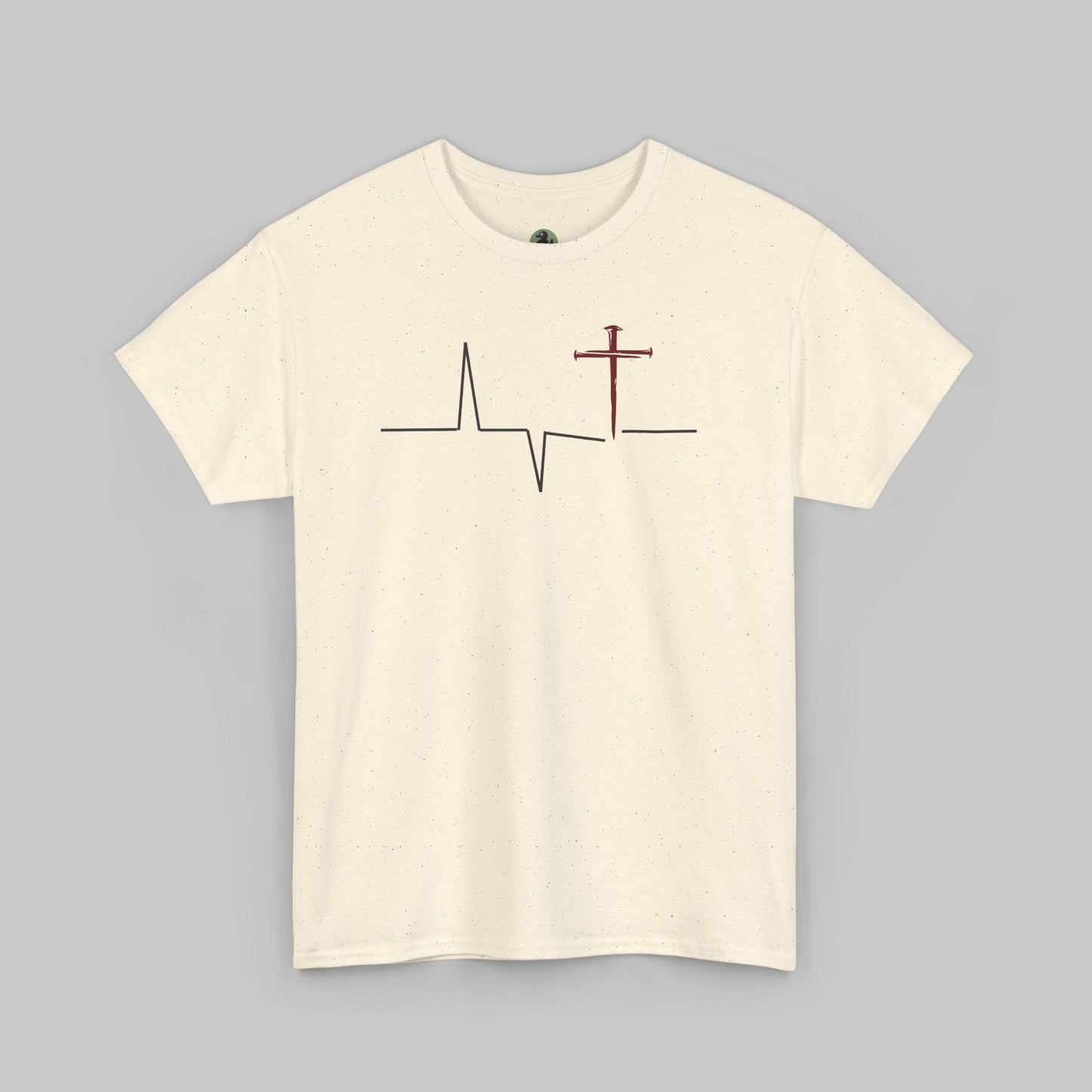 ✝️ Heartbeat Cross Tee — Faith-Inspired Minimalist T-Shirt