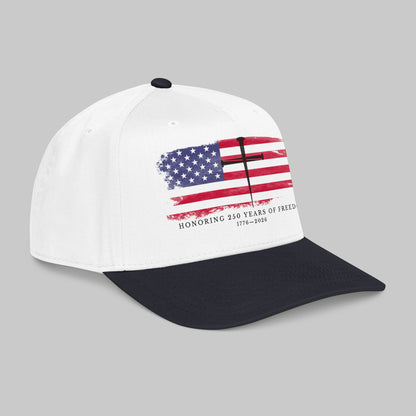 ✝️ Faith, Worn Daily Patriotic Cross Hat — 250 Years of Freedom Edition (1776–2026)