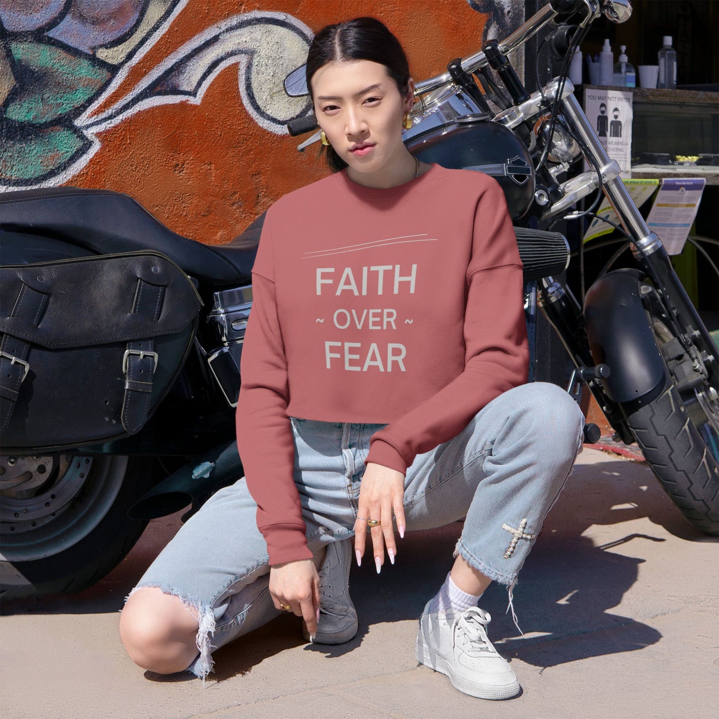 Faith Over Fear Sweatshirt - Christian Crewneck, 3 color options