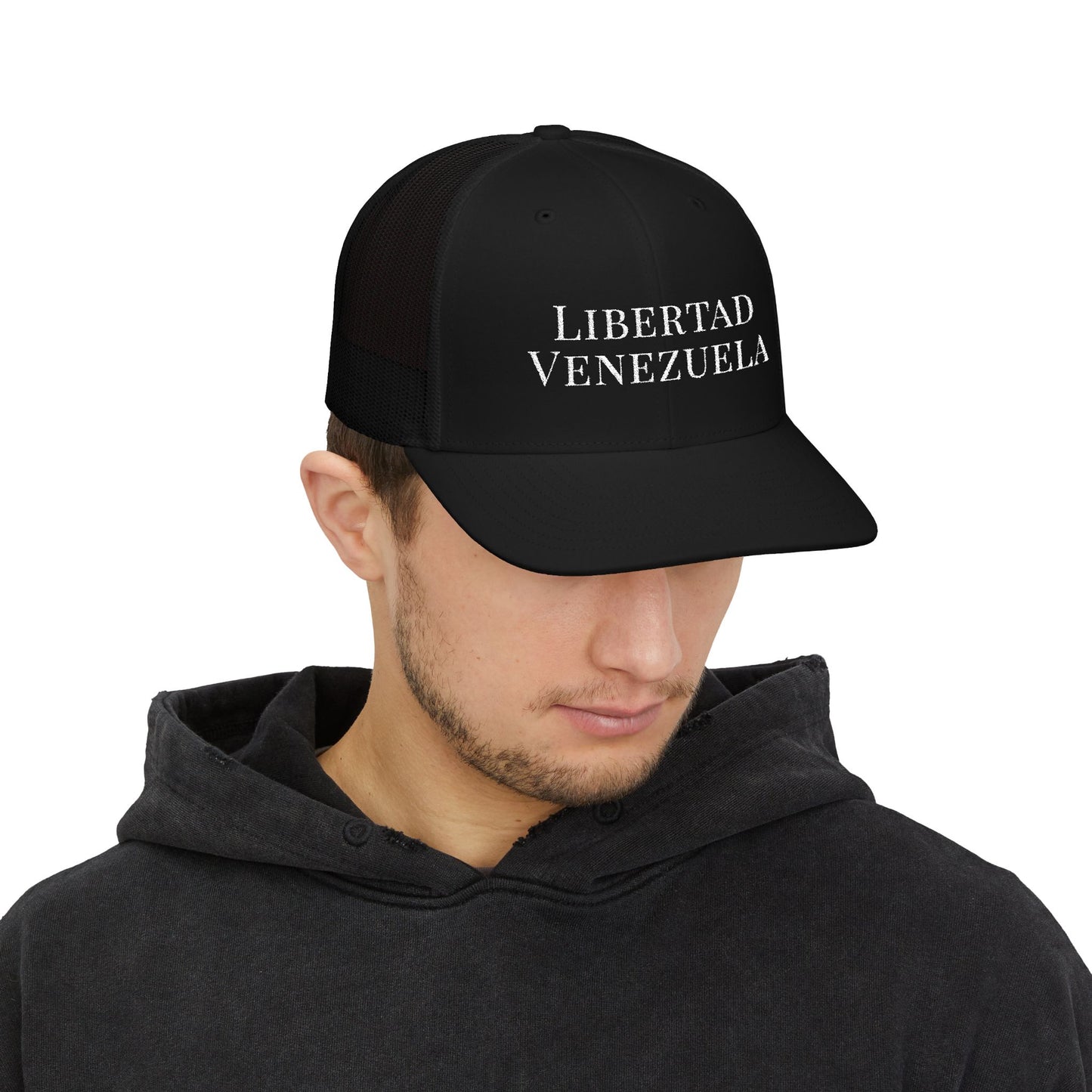 Libertad Venezuela Trucker Hat,  Embroidered Map and Flag,  Mesh Snapback