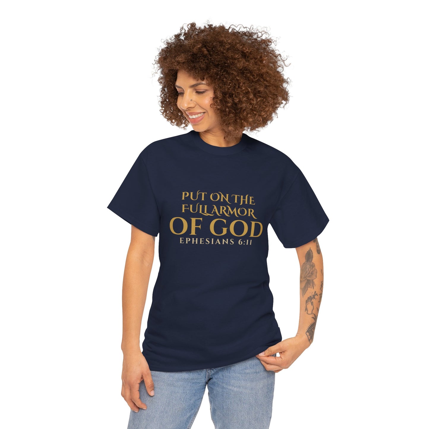 ✝️  Armor of God Christian T-Shirt — Minimal Faith Statement (Optional) Personalization