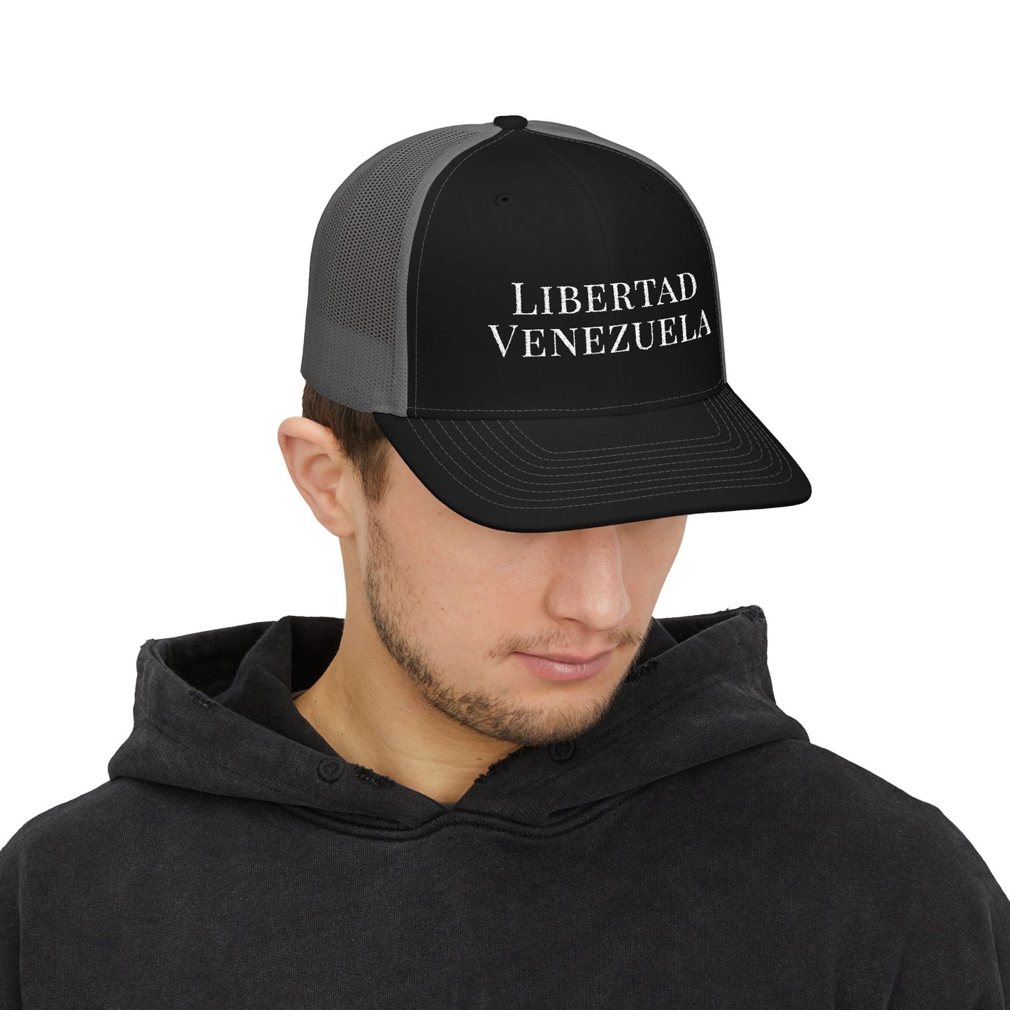 Libertad Venezuela Trucker Hat,  Embroidered Map and Flag,  Mesh Snapback