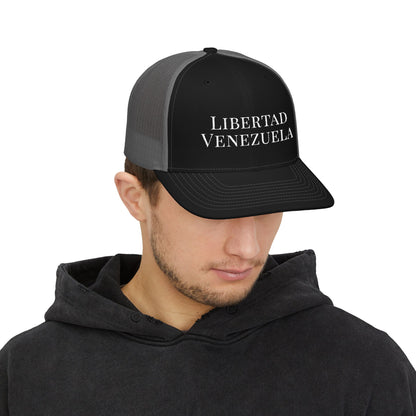 Libertad Venezuela Trucker Hat,  Embroidered Map and Flag,  Mesh Snapback
