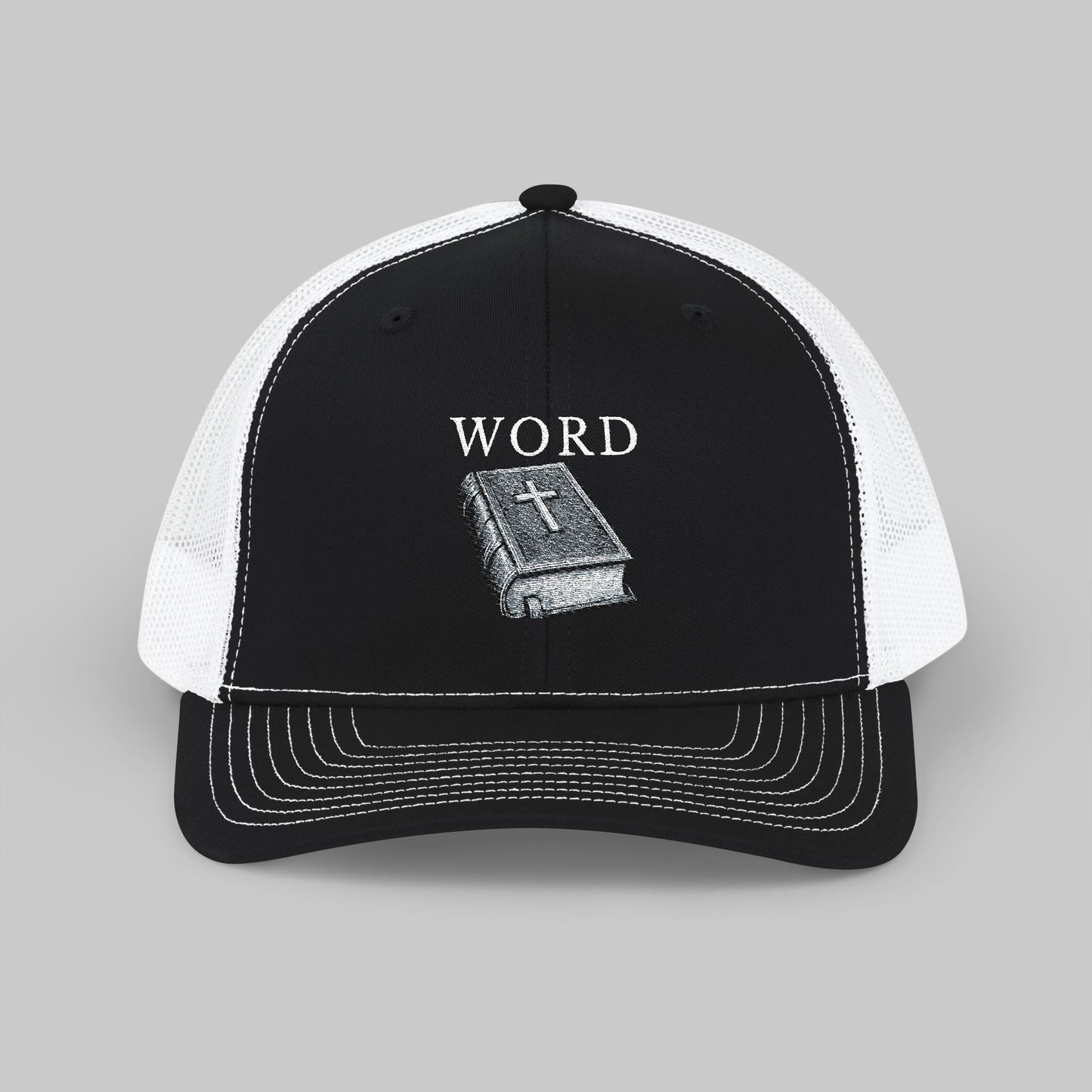 ✝️ WORD Trucker Hat – Embroidered Faith Snapback