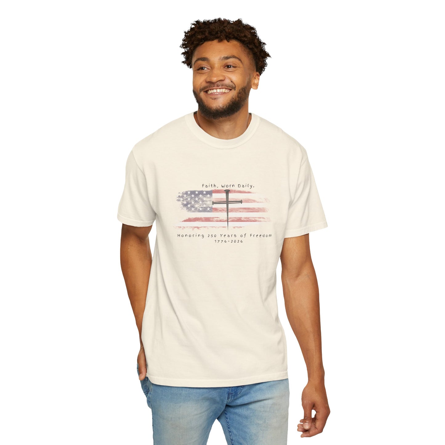 ✝️ 250 Years of Freedom – Vintage Garment-Dyed Tee