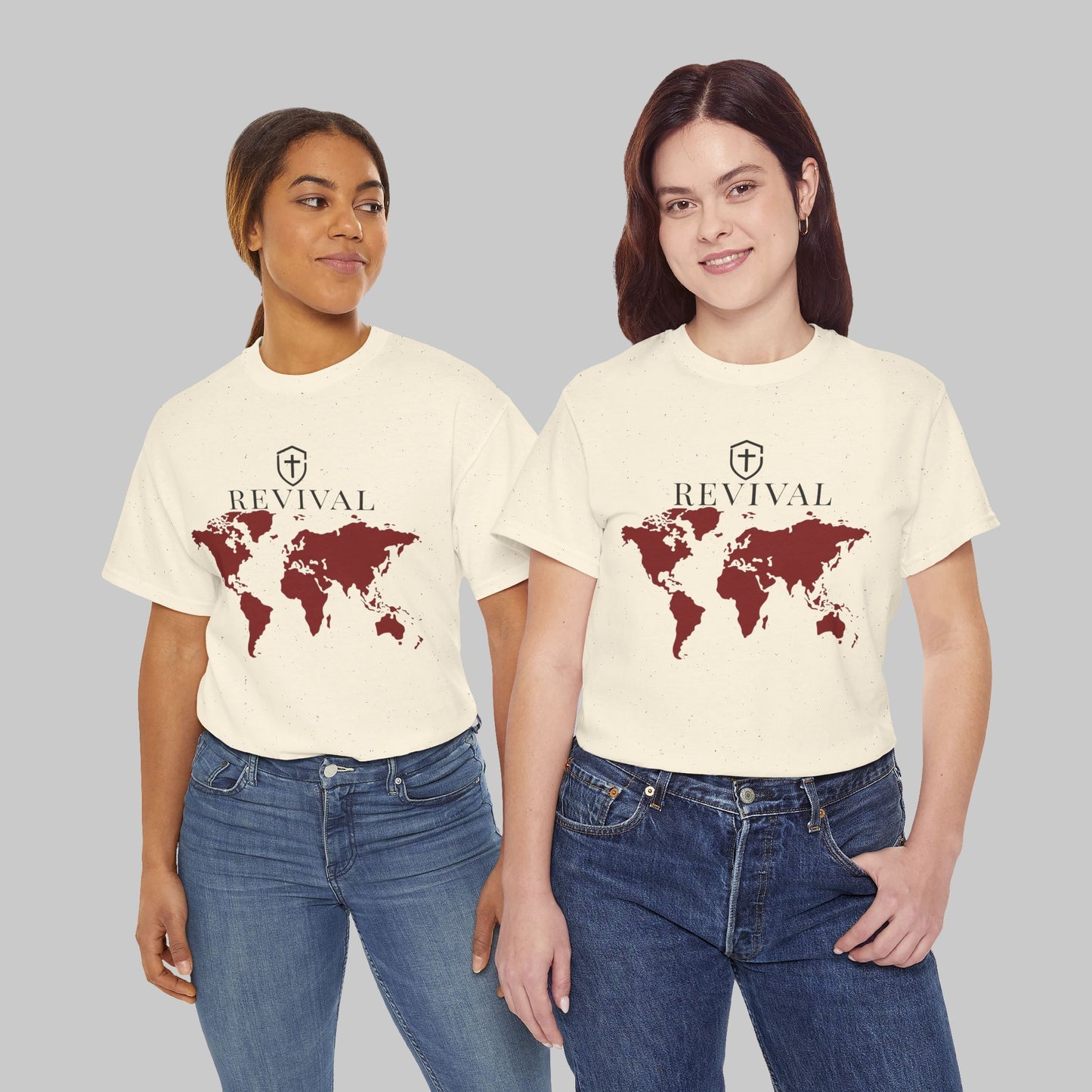 ✝️ REVIVAL World Map Tee — Faith in Motion T-Shirt
