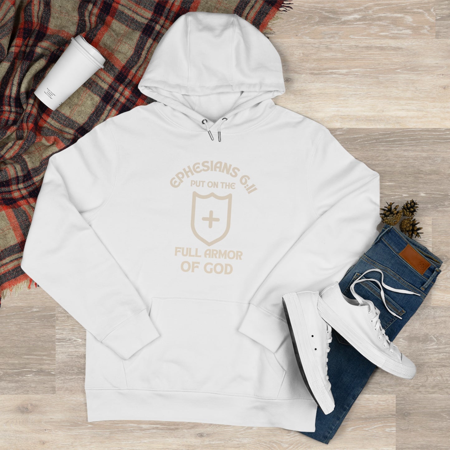 Sudadera con capucha Efesios 6:11 - Sudadera premium Armadura de Dios