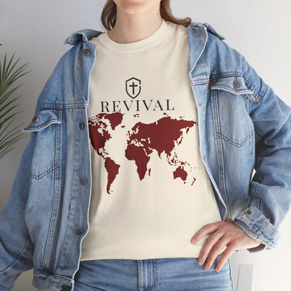 ✝️ REVIVAL World Map Tee — Faith in Motion T-Shirt