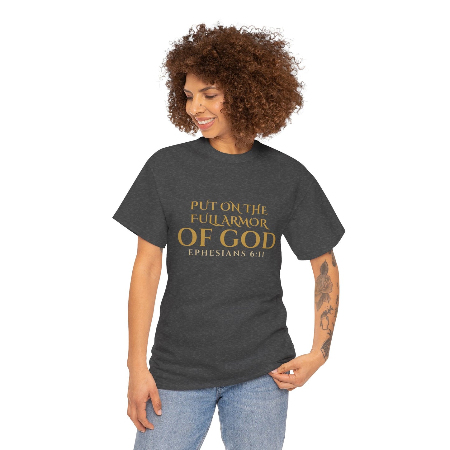 ✝️  Armor of God Christian T-Shirt — Minimal Faith Statement (Optional) Personalization