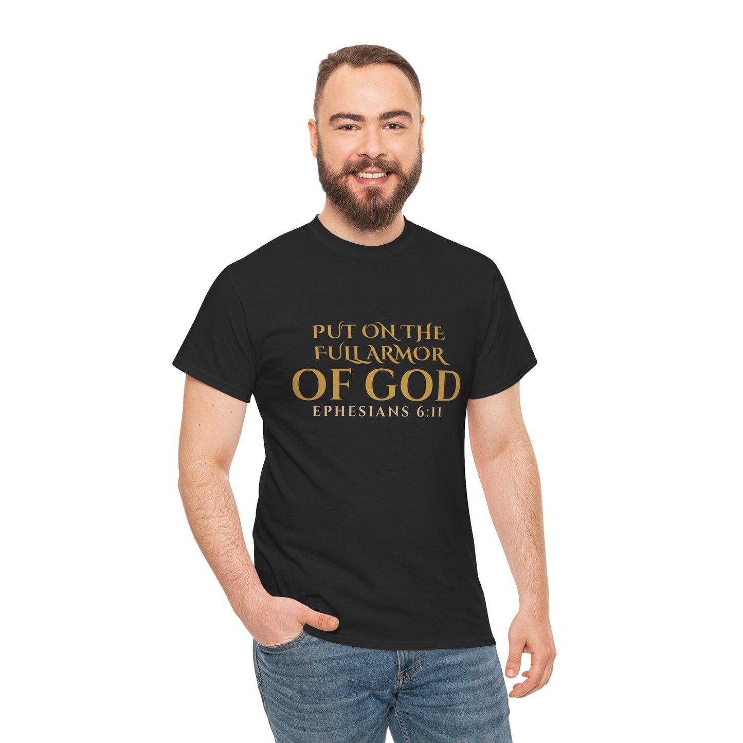 ✝️  Armor of God Christian T-Shirt — Minimal Faith Statement (Optional) Personalization