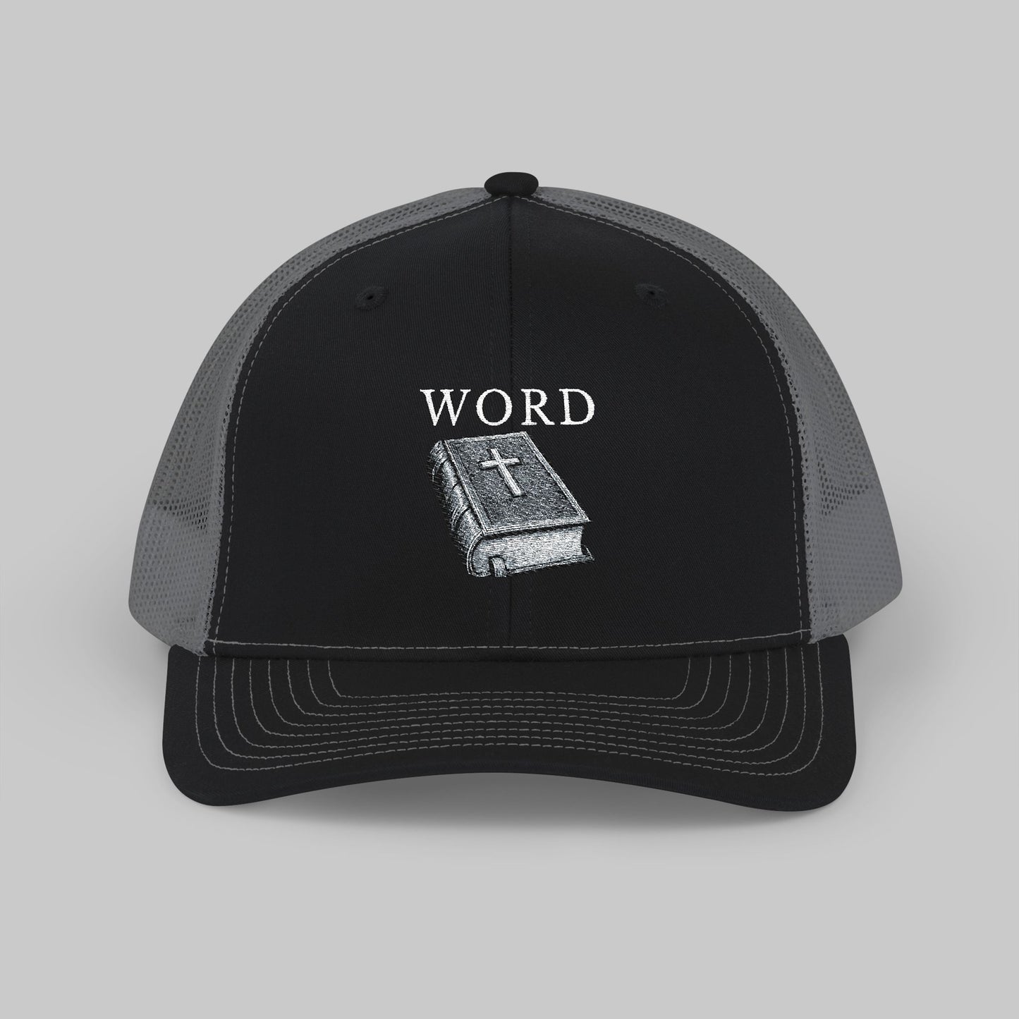 ✝️ WORD Trucker Hat – Embroidered Faith Snapback