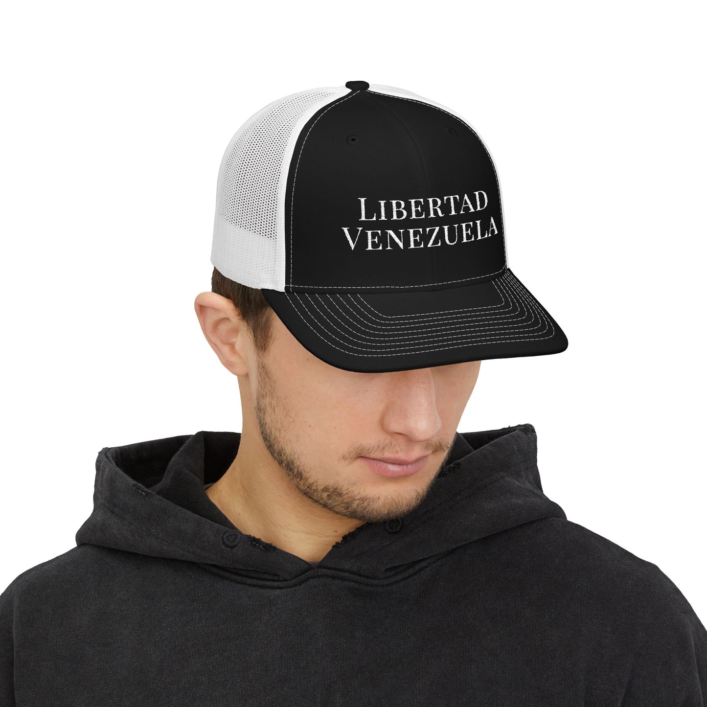 Libertad Venezuela Trucker Hat,  Embroidered Map and Flag,  Mesh Snapback