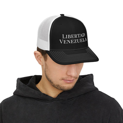 Libertad Venezuela Trucker Hat,  Embroidered Map and Flag,  Mesh Snapback