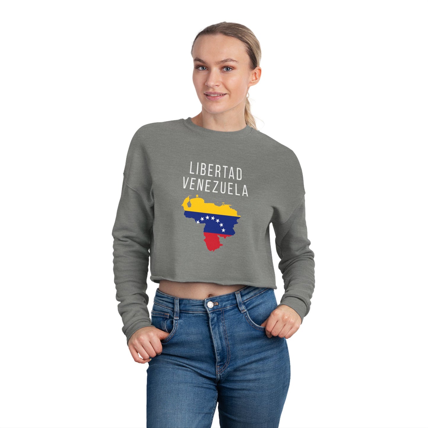 Libertad Venezuela Cropped Sweatshirt | Women’s Patriotic Long Sleeve
