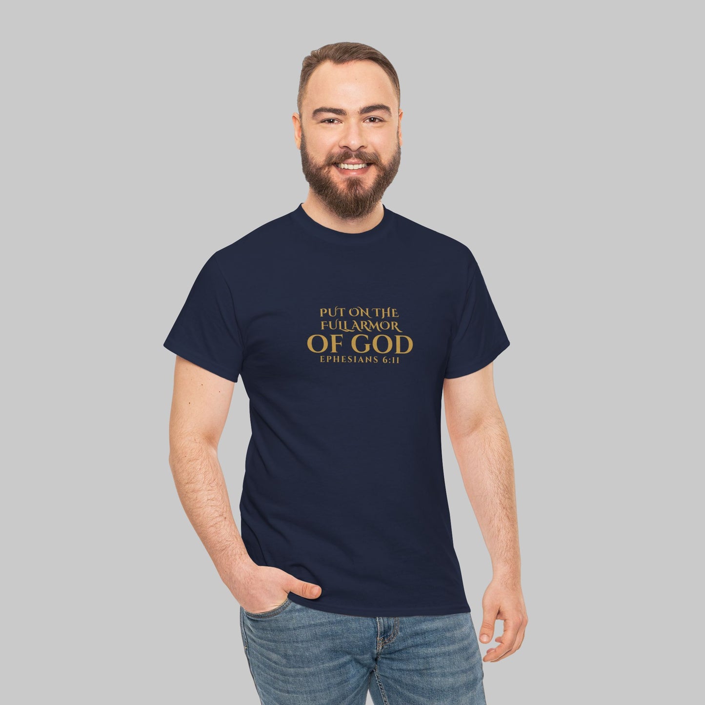 ✝️  Armor of God Christian T-Shirt — Minimal Faith Statement (Optional Personalization)