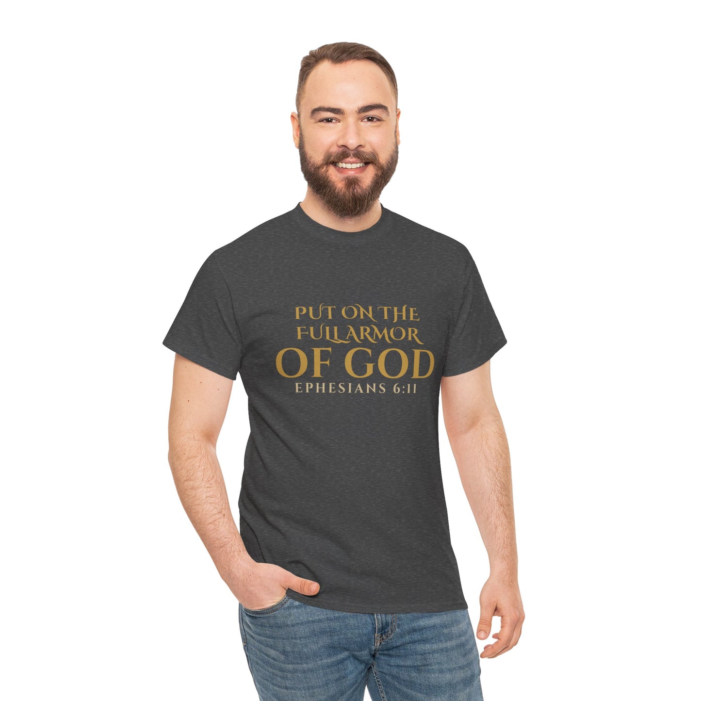✝️  Armor of God Christian T-Shirt — Minimal Faith Statement (Optional) Personalization