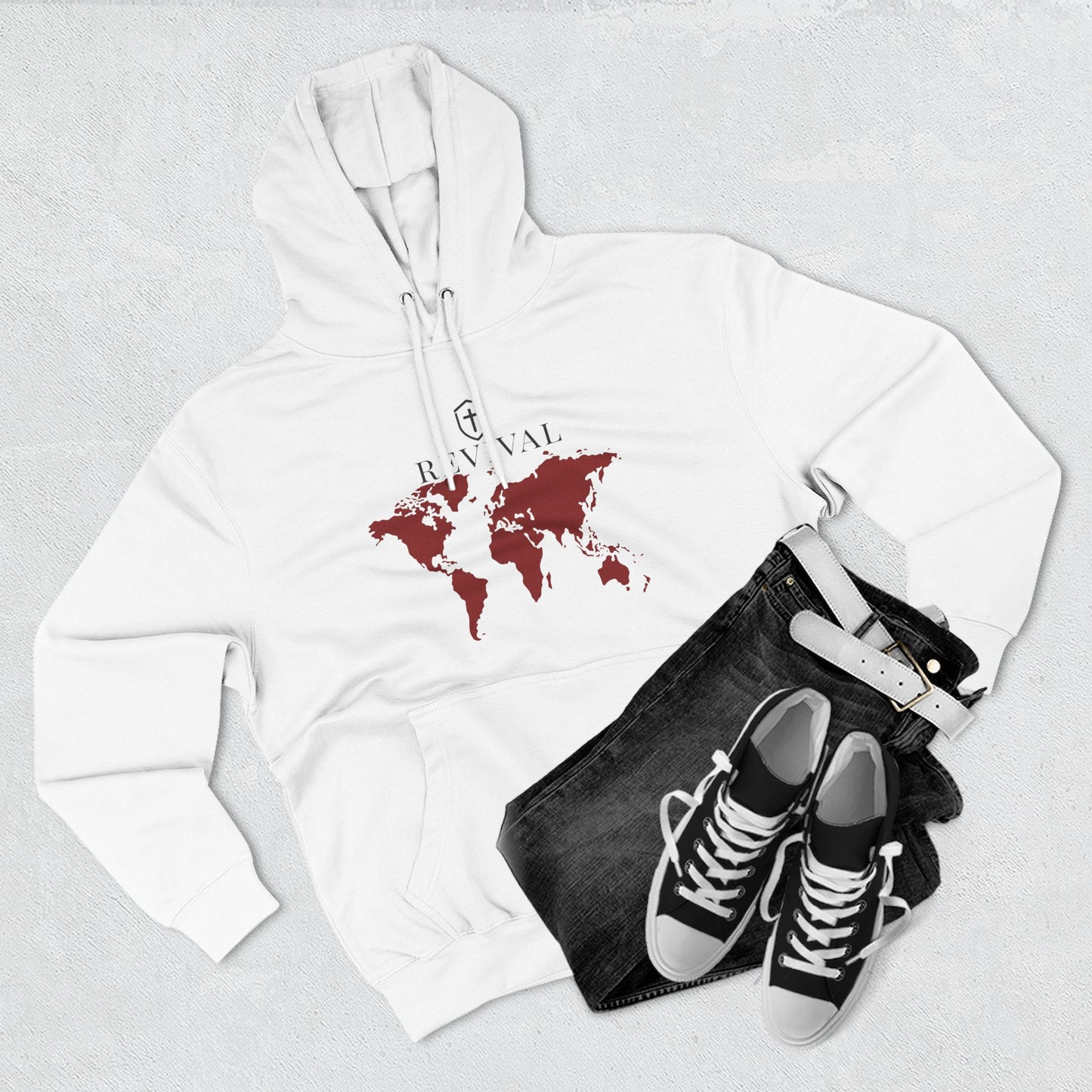 ✝️ Revival World Map Hoodie — Christian Faith Graphic Pullover