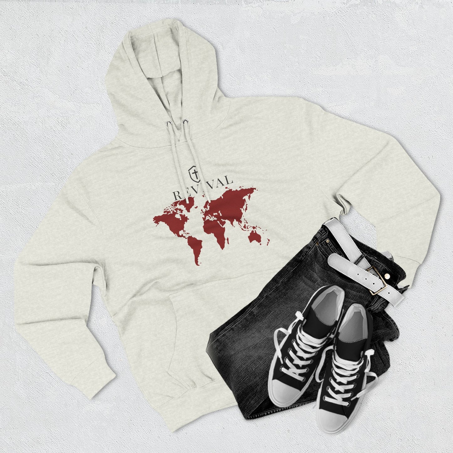 ✝️ Revival World Map Hoodie — Christian Faith Graphic Pullover