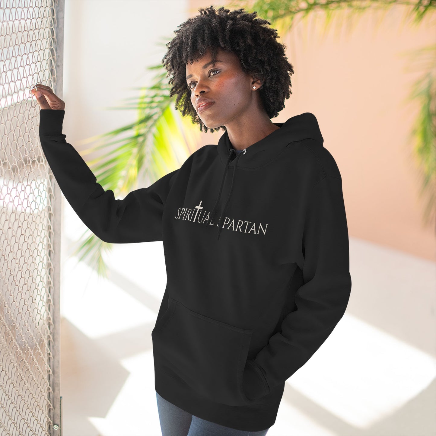 ✝️ Spiritual Spartan Hoodie — Minimal Christian Warrior Pullover