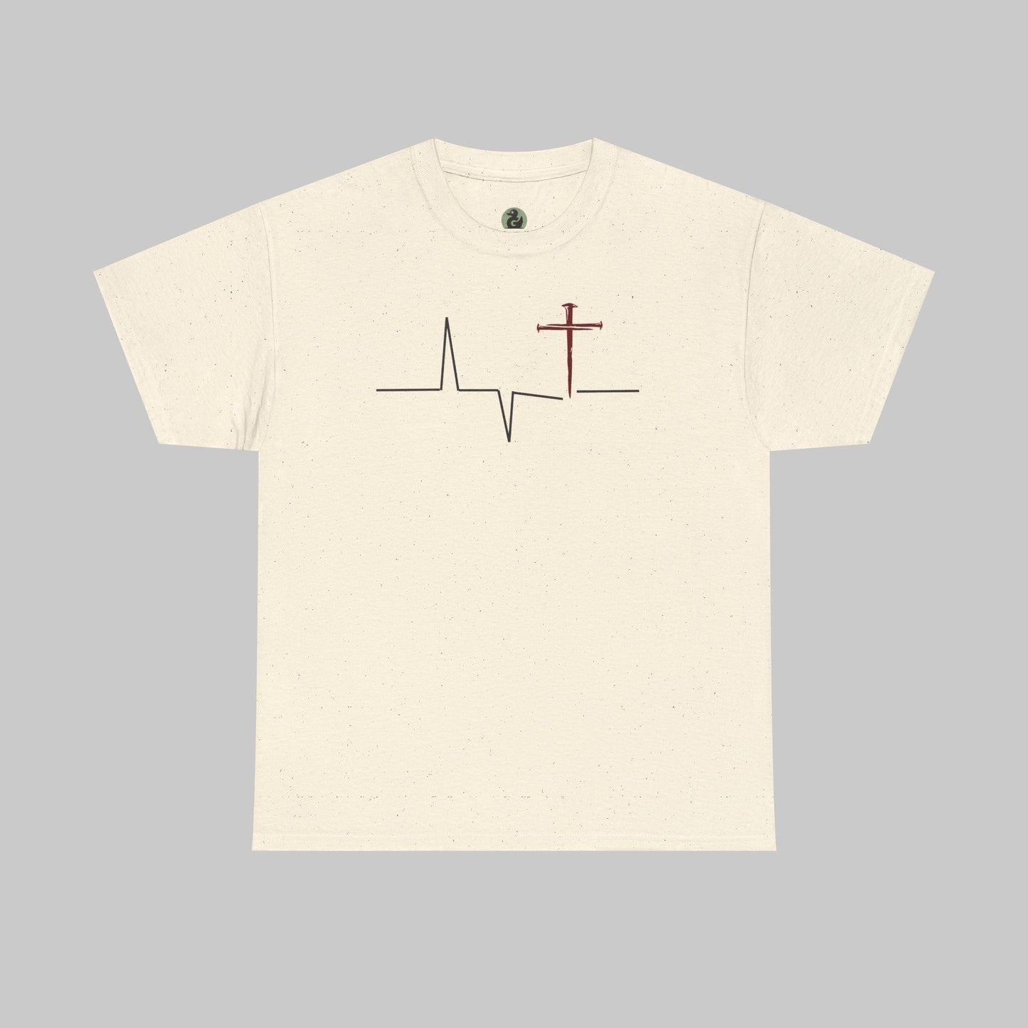 ✝️ Heartbeat Cross Tee — Faith-Inspired Minimalist T-Shirt
