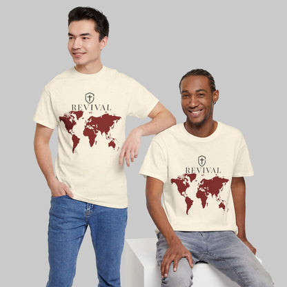 ✝️ REVIVAL World Map Tee — Faith in Motion T-Shirt