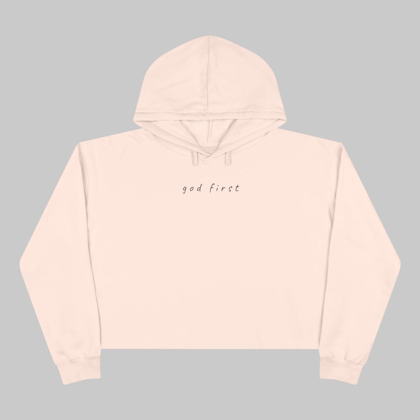 ✝️ God First Cropped Hoodie | Minimal Faith-Inspired Pastel Sweatshirt