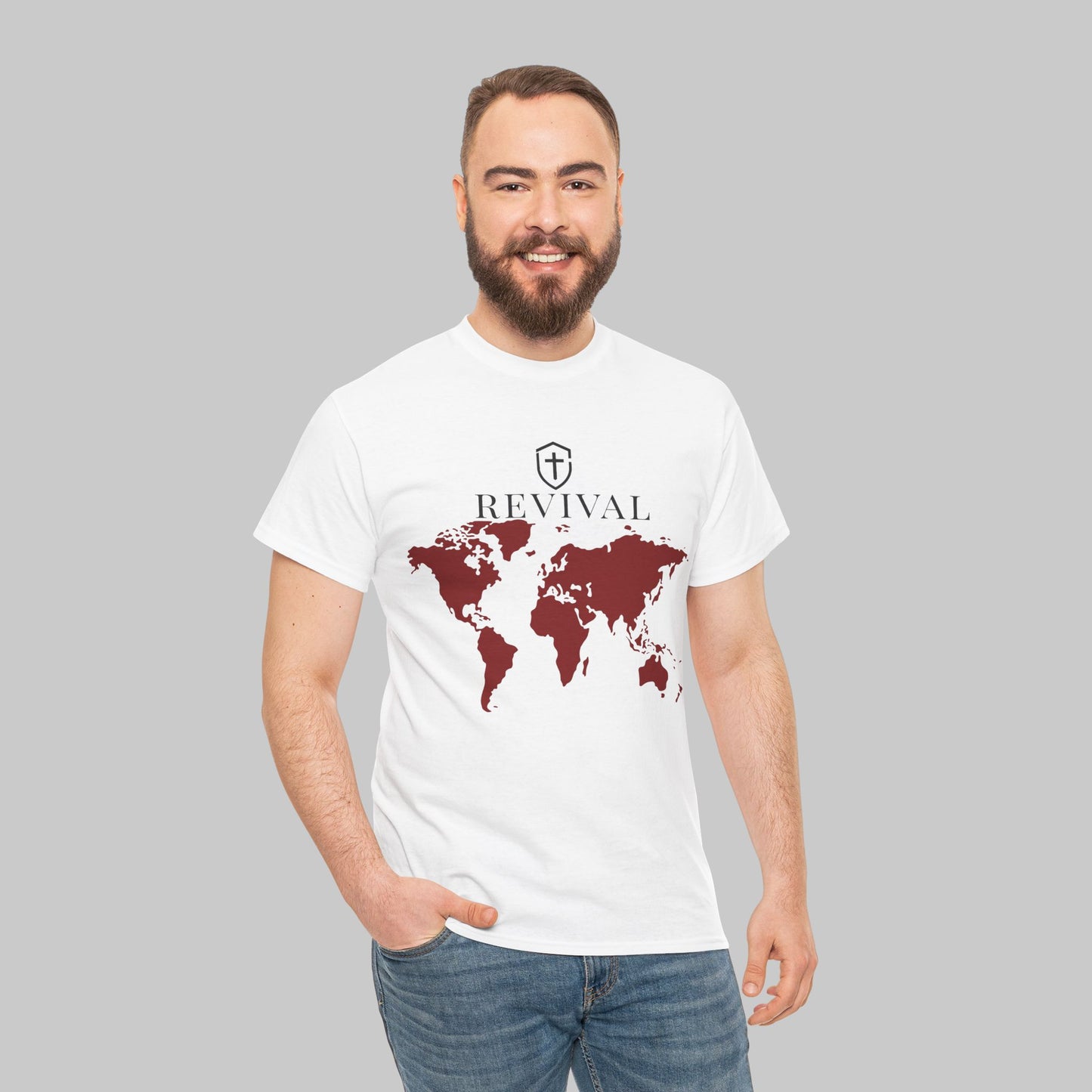 ✝️ REVIVAL World Map Tee — Faith in Motion T-Shirt