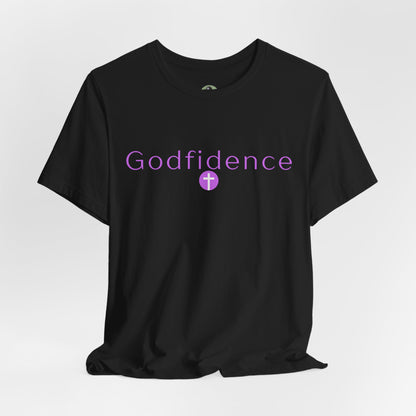 💜 Godfidence Christian Tee — 'Godfidence' Cross Faith T-Shirt | 💜 Optional Personalized Gift