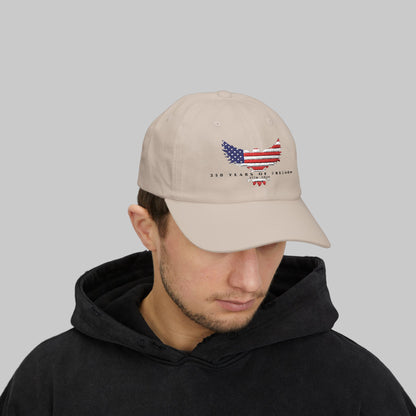 ✝️ 250 Years of Freedom Dad Cap — Subtle Patriotic USA Flag Hat