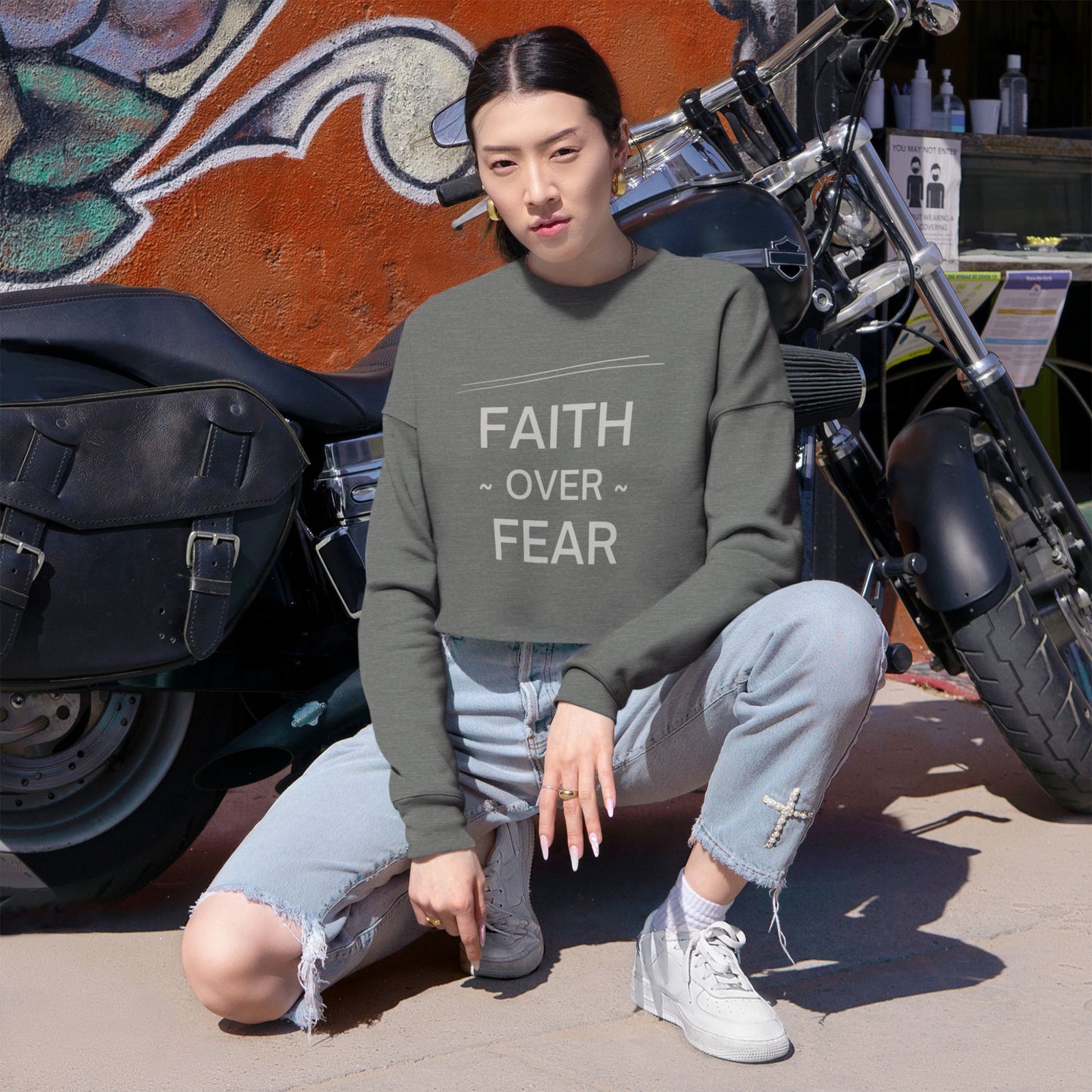 Faith Over Fear Sweatshirt - Christian Crewneck, 3 color options