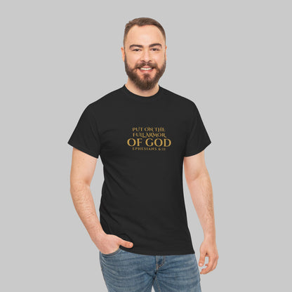✝️  Armor of God Christian T-Shirt — Minimal Faith Statement (Optional Personalization)