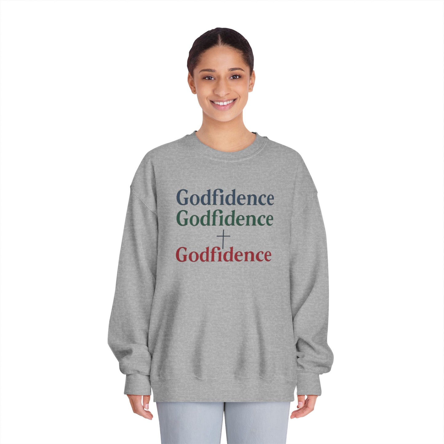 Sudadera unisex de cuello redondo Godfidence