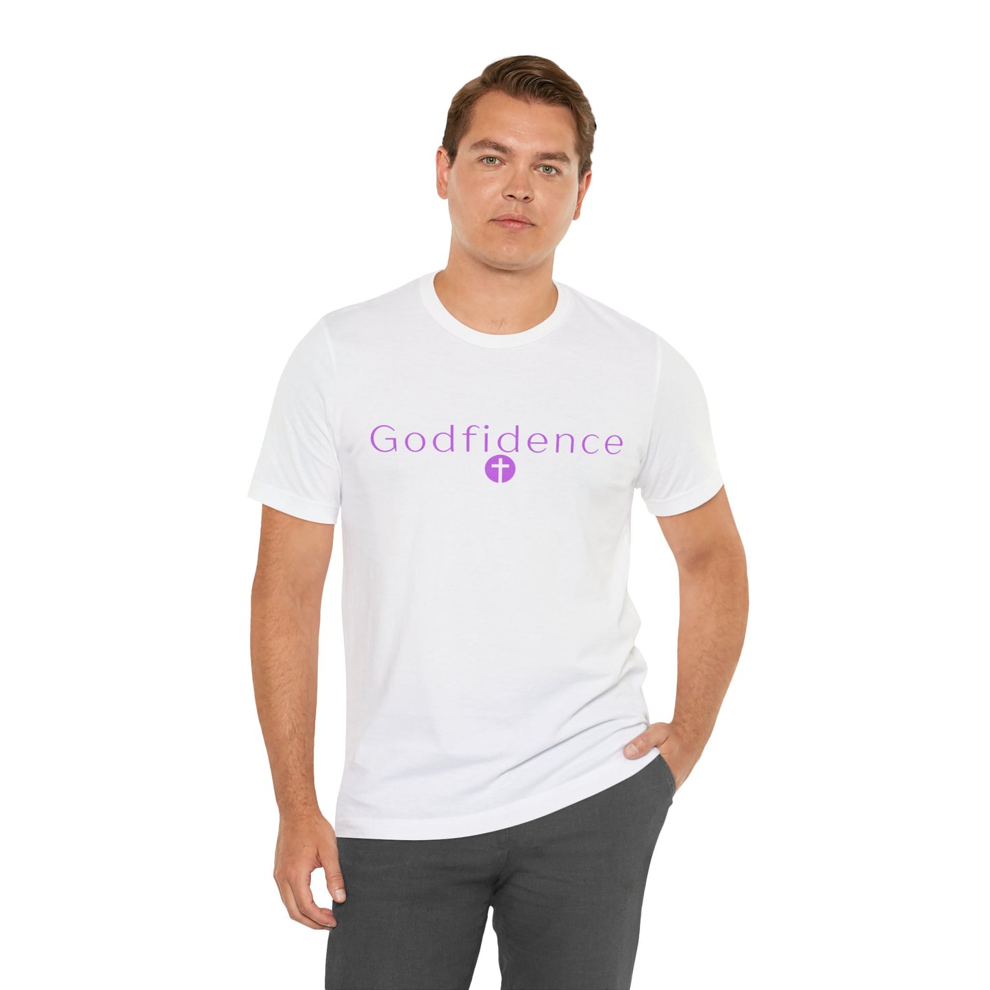 💜 Godfidence Christian Tee — 'Godfidence' Cross Faith T-Shirt | 💜 Optional Personalized Gift