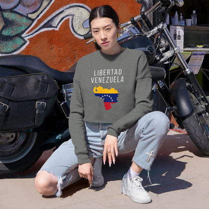 Libertad Venezuela Cropped Sweatshirt | Women’s Patriotic Long Sleeve