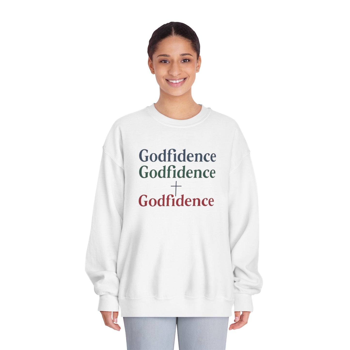 Sudadera unisex de cuello redondo Godfidence