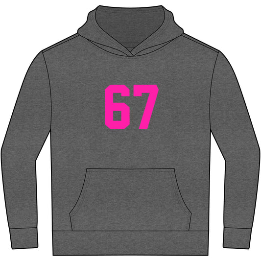 Youth Hoodie - Meme 67 Kids Fleece Hoodie, Pink Numbers