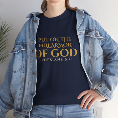 ✝️  Armor of God Christian T-Shirt — Minimal Faith Statement (Optional) Personalization