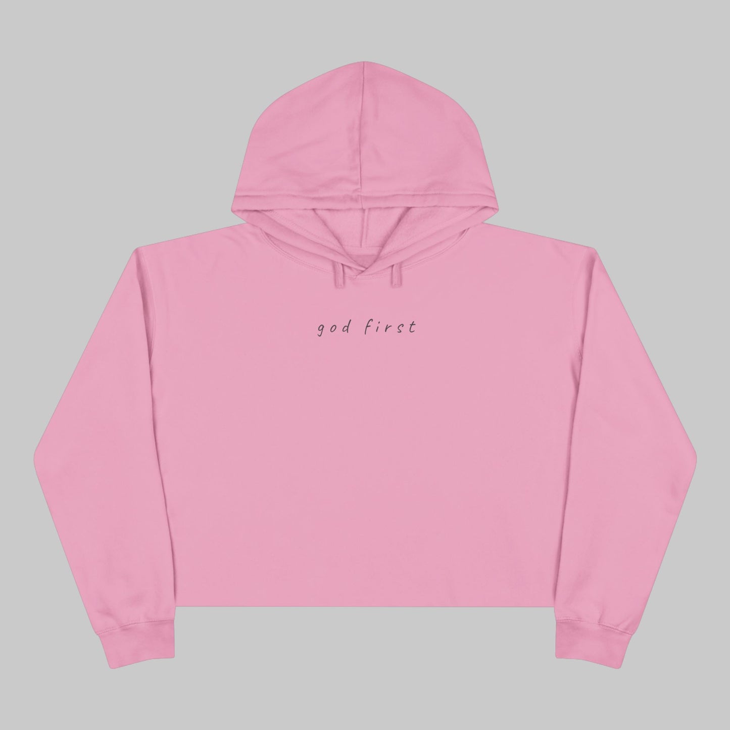 ✝️ God First Cropped Hoodie | Minimal Faith-Inspired Pastel Sweatshirt