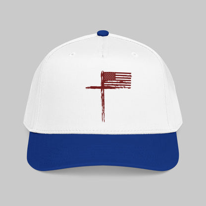 ✝️ Distressed Flag Baseball Cap — Faith-Inspired Vintage Patriotic Hat