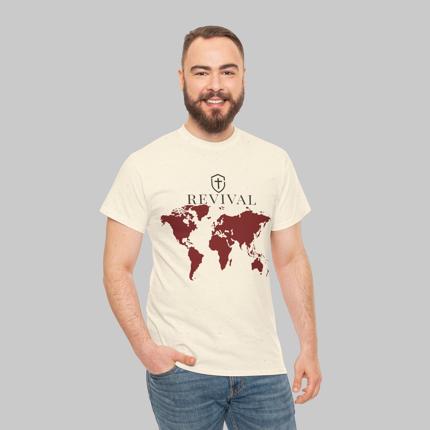 ✝️ REVIVAL World Map Tee — Faith in Motion T-Shirt