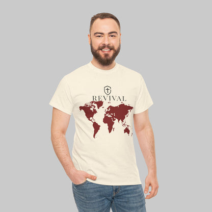 ✝️ REVIVAL World Map Tee — Faith in Motion T-Shirt