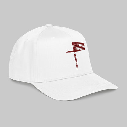 ✝️ Distressed Flag Baseball Cap — Faith-Inspired Vintage Patriotic Hat