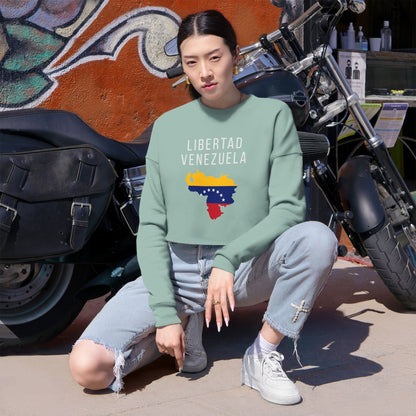 Libertad Venezuela Cropped Sweatshirt | Women’s Patriotic Long Sleeve