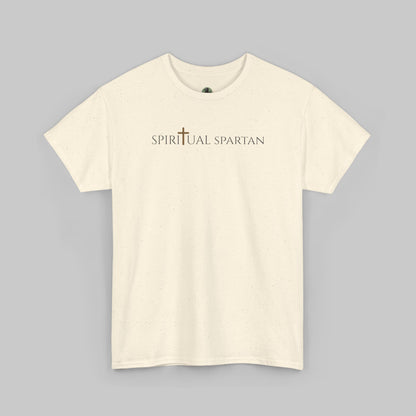 ✝️ Spiritual Spartan Tee — Minimal Faith Cross T-Shirt