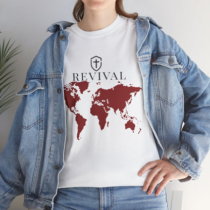 ✝️ REVIVAL World Map Tee — Faith in Motion T-Shirt